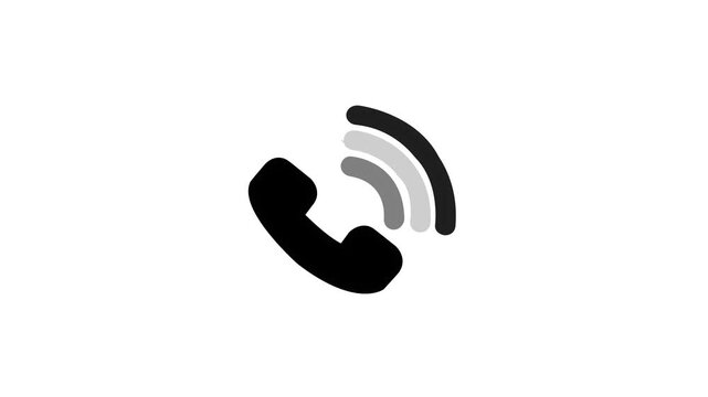 Phone calling icon isolated animation .Ringing phone calling icon .Phone Solid Icon, Retro calling symbol animation .4k video animation.