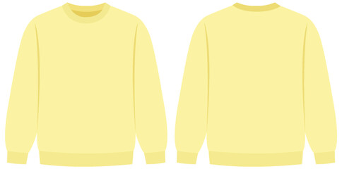 Blank Yellow Sweatshirt Mockup Vector with Front and Back Views © GraphicsRF