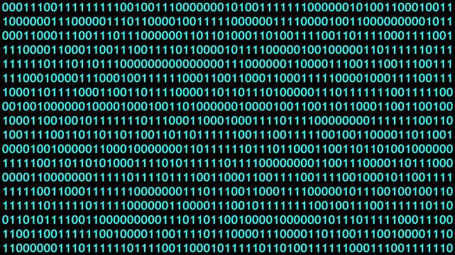 Loopable: Glowing green binary digital code abstract background with randomly changing zeros and ones.4k Motion Graphic Animation...