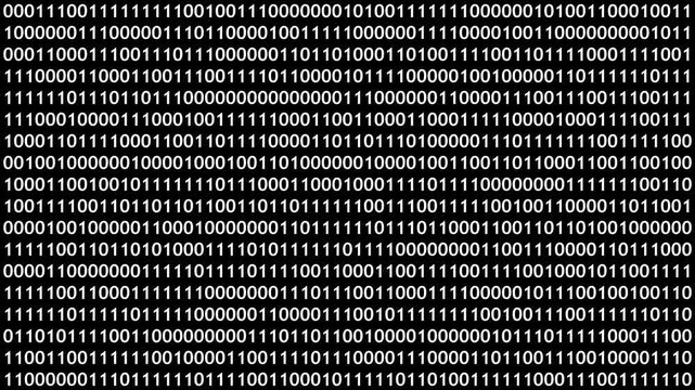Loopable: Glowing green binary digital code abstract background with randomly changing zeros and ones.4k Motion Graphic Animation...