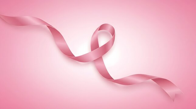 Breast cancer awareness month pink ribbon symbol for support and research