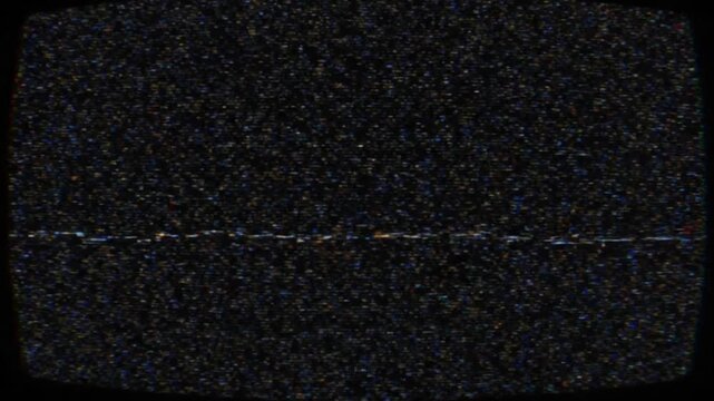 The screen displays static with a horizontal line, showing a distorted view.