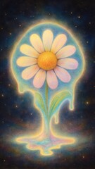 Obraz premium Dreamy glowing daisy art mobile wallpaper