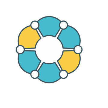 Abstract circular diagram with connected nodes
