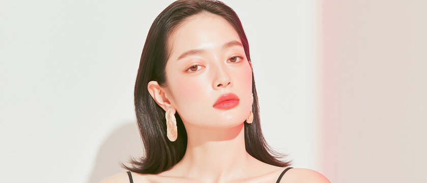 美容, 女性, スキンケア, 化粧品, ビューティー, 若い女性, 美肌, 日本人, アジア人, フェイシャル, メイク, 美容液, 保湿, クリーム, エイジングケア, 美容医療, エステ, 美容クリニック, 肌ケア, ナチュラルメイク, 透明感, ツヤ肌, モデル, 笑顔, ポートレート, クローズアップ, リラックス, 癒し, 健康的, 美白, コラーゲン, ヒアルロン酸, アンチエイジング