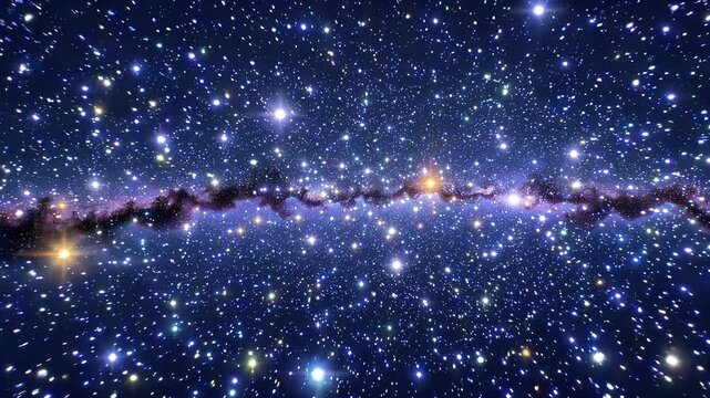 Starry sky with clusters of stars and distant galaxies, deep space phenomena, vast celestial landscape, astronomy concept, cosmic art, bright stars in infinite space