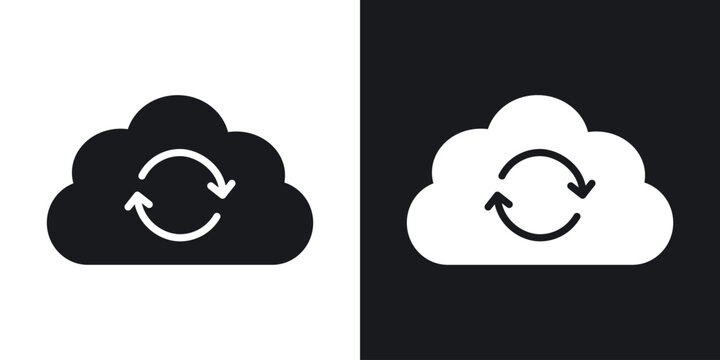 Cloud sync icon flat illustrations group