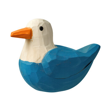 PNG Colorful wooden bird sculpture illustration.