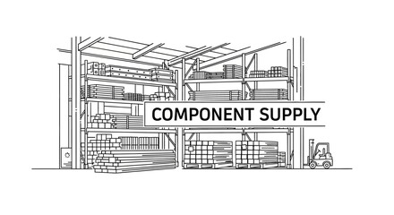 Obraz premium Component Supply Warehouse Storage Illustration