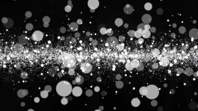 シルバーグリッター パーティクルフレーム背景 黒バック ループ動画 ｜Silver Glitter Particle Frame Background Black Seamless Loop Video 4K