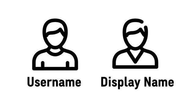 User avatar profile icons with username and display name text labels, username