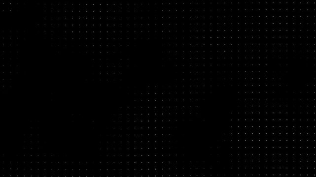 Abstract digital dots and grid motion loop 4K animation. Futuristic LED halftone moire pattern on black background