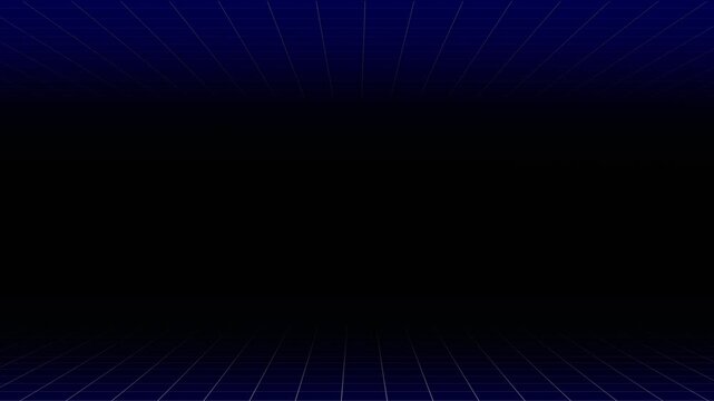 Animated white grid lines on black background forming dynamic digital graph. Moving geometric pattern for tech, science, and data visualization pro...