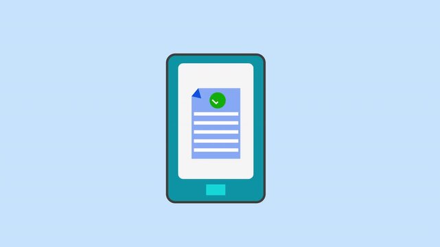 Document Verified Icon, Document Icon 2d Animation with Alpha Matte