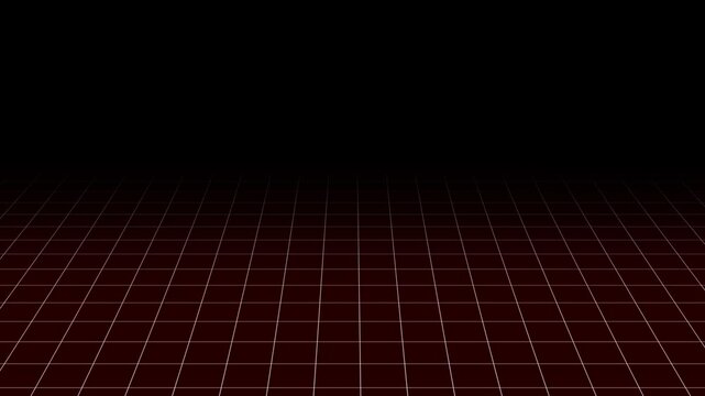 Animated white grid lines on black background forming dynamic digital graph. Moving geometric pattern for tech, science, and data visualization pro...