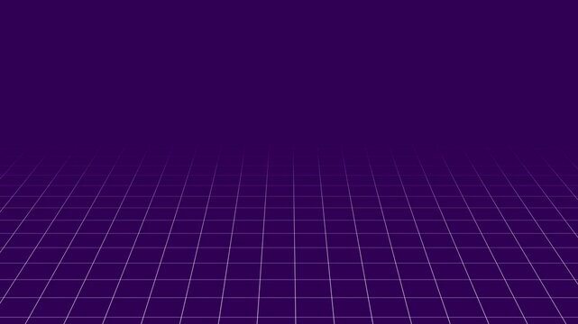 Animated white grid lines on dark blue digital graph background. Futuristic motion grid pattern for tech, science, and military presentations.