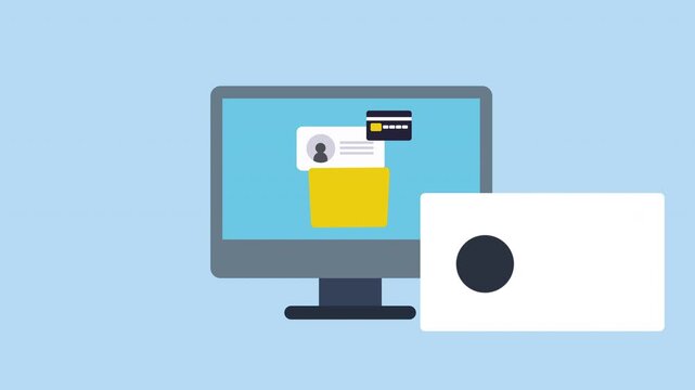 Computer Security, Data Protection, Secure Password Login With Padlock 2d Animation with Alpha Matte
