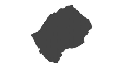 Fototapeta na wymiar A detailed vector silhouette map of Lesotho, featuring a complex dark geometric pattern texture, isolated on a clean white background for professional cartographic design.