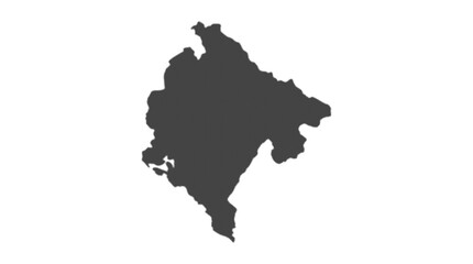 Fototapeta premium A detailed vector illustration of the Montenegro map silhouette filled with a complex dark geometric pattern, isolated on a clean white background for professional design.