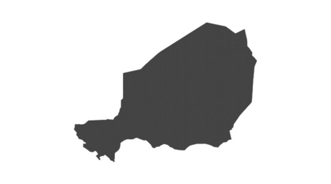 Detailed vector illustration of the map of Niger with a dark textured pattern overlay isolated on a white background, perfect for educational and travel design projects.