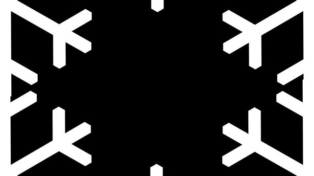 Black and white angular snowflake pattern icon design ideal for winter holiday seasonal graphic and festive decoration for creative design projects