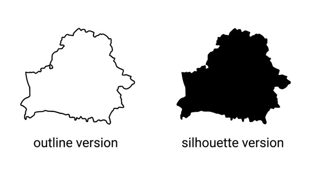 Belarus Map Outline and Silhouette