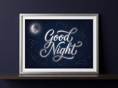 Luxury Celestial Good Night Typography Premium Background