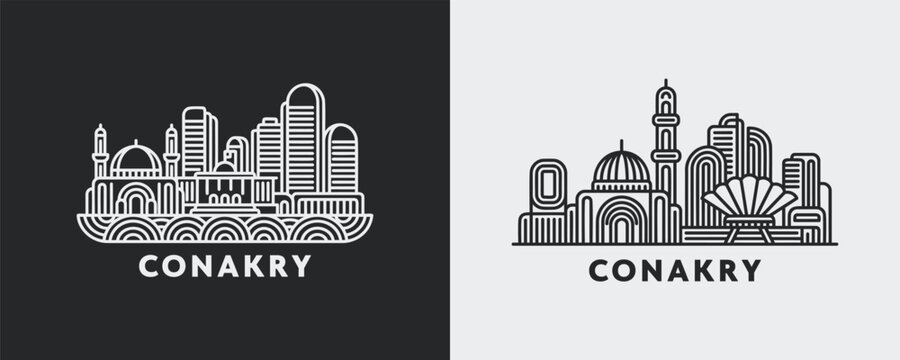 Conakry Guinea Skyline Cityscape Architecture Minimal Design