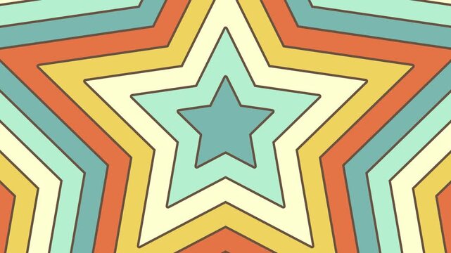 Expanding Retro Groovy Star Shapes Ver.2, Loop Background