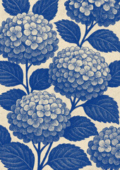Obraz premium Vintage floral blue elegance