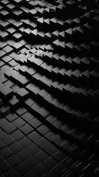 Abstract black 3D cubes create a geometric pattern
