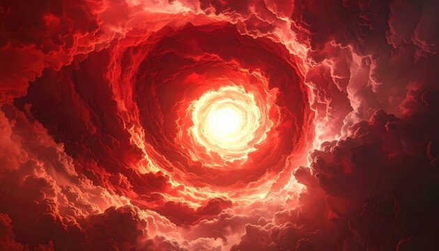 Fiery Vortex of Cosmic Energy Swirling in Deep Space.