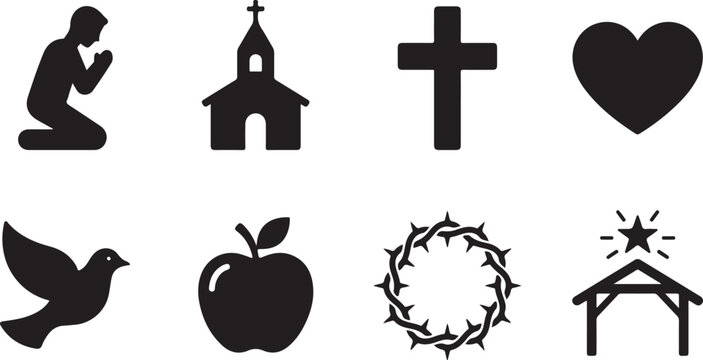 Religious and spiritual icons set