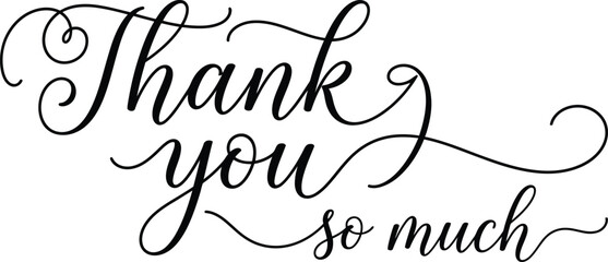 Elegant calligraphy 'thank you so much' greeting text for appreciation © abu musa
