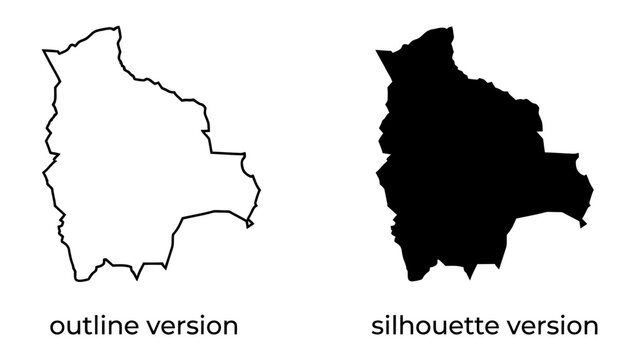 Bolivia map outline and silhouette