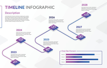 Obraz premium Timeline gantt chart infographic template background