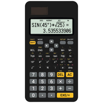 Scientific Calculator with Math Equation on Screen
