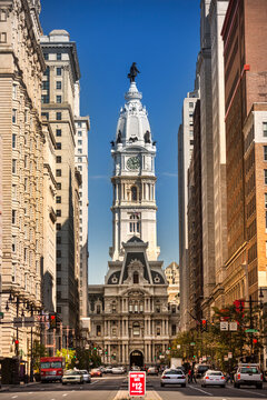 City hall and Broad Street, Philadelphia, Pennsylvania, USA