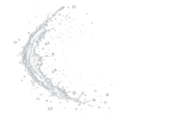 Obraz premium Crescent water splash residue overlay with open right area