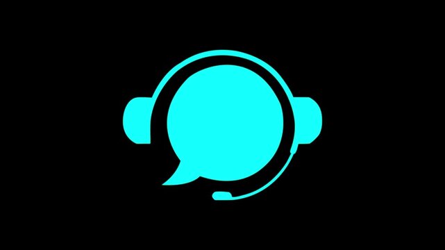 Customer Support and Live Chat Assistance icon, Online Messaging and Help Desk Concept. 4k video