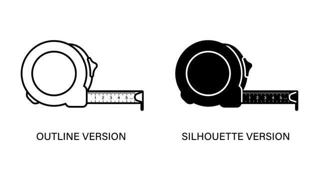 Measuring Tool Icon: A set of two tape measure icons, one in outline and the other in silhouette, representing measurement and accuracy.