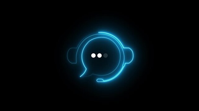 Neon Customer Support and Live Chat Assistance, Online Messaging and Help Desk Concept, Real Time Communication with Client Services, Chatbot and Agent Support for Business and Customer Care.
