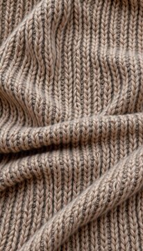 Soft sweater fabric textures creating a warm coffee knit backdrop on premium charcoal grey backdrop