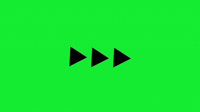 Fast forward sign moving forward on transparent background.Fast forward symbols icon symbol animation in 4k animation with alpha channel