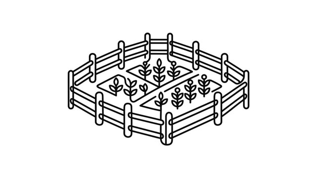 Organic Garden Plot with Wooden Fence