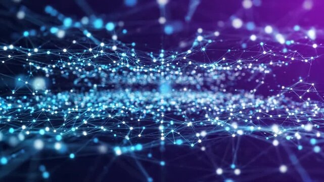 Plexus wireframe animation concept showcasing data visualization and connectivity in a digital landscape