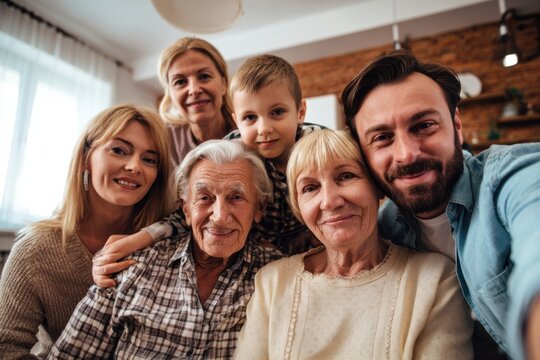 Family Portrait of Different Family Members Age Group