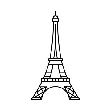 The Eiffel Tower stands tall in Parisian landscape illustration