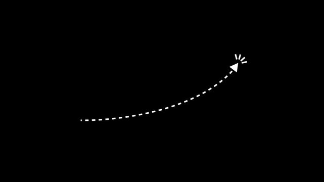 Dotted arrows animation on transparent background, dotted arrows on alpha channel, Dotted arrow animation, Dotted animated arrow.