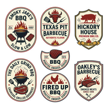 Vintage Barbecue Restaurant Logo Collection